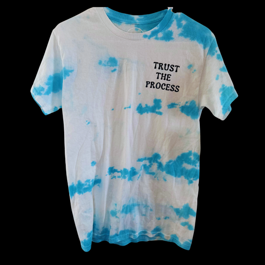 Trust the Process Tie Dye Tee - Blue / White- Small