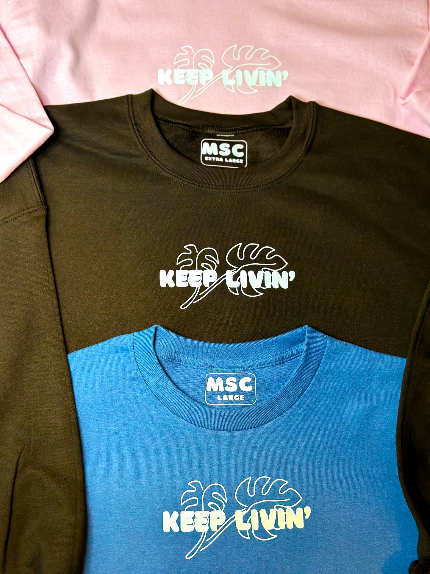 KEEP LIVIN’ Crewneck - Chocolate Brown